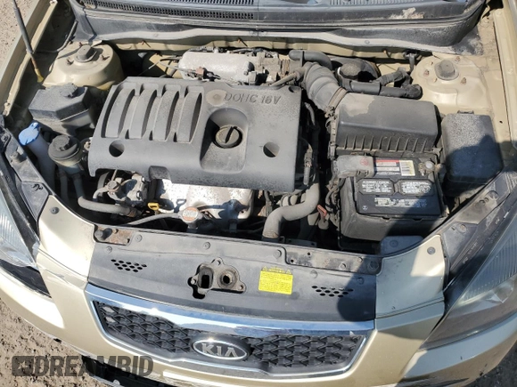 2011 Kia Rio with VIN KNADH4B38B6725531, listed as a Copart auction lot 72389974 with 124,315 mi miles and Salvage Title. Bid and sale history available at DreamBid. Image 11.
