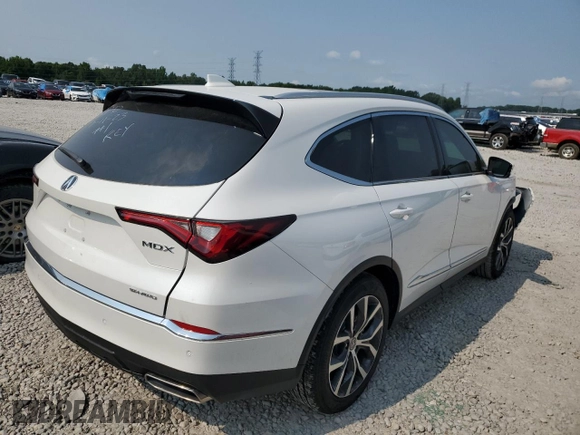 2023 Acura MDX w/Technology Package with VIN 5J8YE1H45PL034138, listed as a Copart auction lot 59973163 with 2,585 mi miles. Bid and sale history available at carsss.com. Image 3.