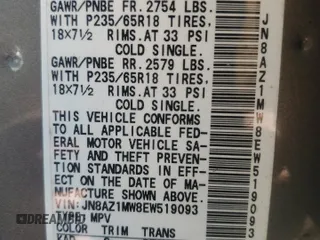 2014 Nissan Murano LE with VIN JN8AZ1MW8EW519093, listed as a Copart auction lot 69488154 with 89,601 mi miles and Clean Title. Bid and sale history available at carsss.com. Image 13.