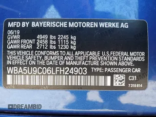 2020 BMW 3 Series M340i xDrive with VIN WBA5U9C06LFH24903, listed as a IAAI auction lot 41041530 with 55,949 mi miles and . Bid and sale history available at DreamBid. Image 9.