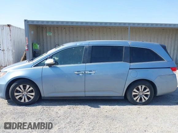 2014 Honda Odyssey EX-L with VIN 5FNRL5H65EB103900, listed as a IAAI auction lot 42592359 with 53,276 mi miles and . Bid and sale history available at DreamBid. Image 14.