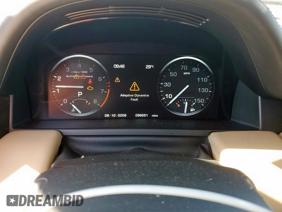 2010 Land Rover Range Rover SC Autobiography with VIN SALMP1E49AA327936, listed as a Copart auction lot 57446715 with 86,651 mi miles and Salvage title. Bid and sale history available at DreamBid. Image 9.