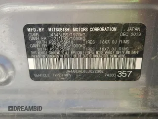 2020 Mitsubishi Outlander ES with VIN JA4AR3AU8LU022008, listed as a Copart auction lot 59405605 with 125,061 mi miles and Salvage title. Bid and sale history available at DreamBid. Image 13.