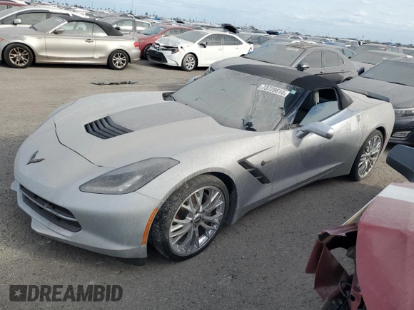 2015 Chevrolet Corvette 2LT with VIN 1G1YD3D77F5122584, listed as a Copart auction lot 73729614 with 0 mi miles and Salvage Title. Bid and sale history available at carsss.com. Image 1.