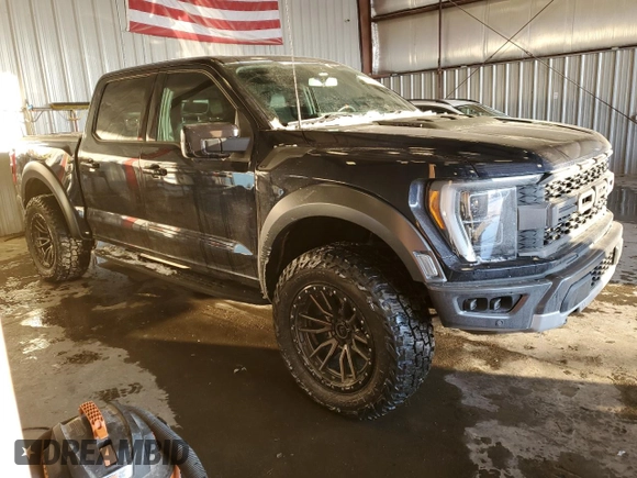 2022 Ford F-150 Raptor with VIN 1FTFW1RGXNFA87263, listed as a Copart auction lot 45265165 with 33,264 mi miles and Salvage Title. Bid and sale history available at carsss.com. Image 4.