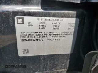 2010 Cadillac CTS with VIN 1G6DA5EG6A0128538, listed as a Copart auction lot 53659435 with 206,271 mi miles and Salvage Title. Bid and sale history available at DreamBid. Image 12.