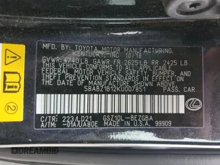 2019 Lexus ES with VIN 58ABZ1B12KU007851, listed as a Copart auction lot 51161375 with 49,757 mi miles and Salvage Title. Bid and sale history available at carsss.com. Image 15.