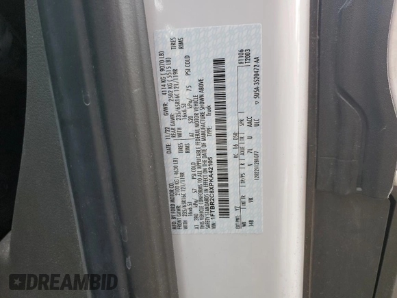 2023 Ford Transit Cargo with VIN 1FTBR2C8XPKA42105, listed as a Copart auction lot 80028384 with 136,464 mi miles and Salvage title. Bid and sale history available at DreamBid. Image 15.
