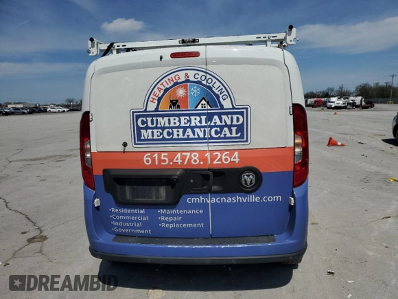 2016 Ram ProMaster City Cargo Tradesman SLT with VIN ZFBERFBT0G6B00196, listed as a Copart auction lot 51330705 with 164,887 mi miles and Salvage Title. Bid and sale history available at DreamBid. Image 6.