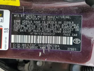 2013 Toyota Avalon XLE with VIN 4T1BK1EB1DU049737, listed as a Copart auction lot 50915905 with 109,535 mi miles and Salvage Title. Bid and sale history available at DreamBid. Image 12.