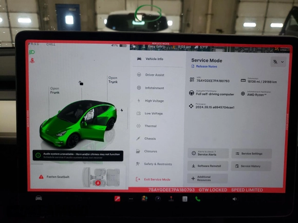 2023 Tesla Model Y Long Range with VIN 7SAYGDEE7PA180793, listed as a Copart auction lot 46706855 with 18,136 mi miles and Non Repairable. Bid and sale history available at DreamBid. Image 9.