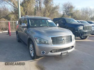 2011 Infiniti QX56 8-passenger with VIN JN8AZ2ND2B9701501, listed as a IAAI auction lot 41819860 with 204,503 mi miles. Bid and sale history available at carsss.com. Image 1.