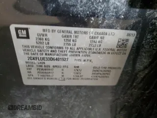2013 GMC Terrain SLT with VIN 2GKFLUE33D6401927, listed as a Copart auction lot 48014245 with 235,486 mi miles and Salvage Title. Bid and sale history available at carsss.com. Image 13.