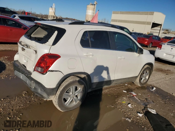 2015 Chevrolet Trax LT with VIN KL7CJLSB4FB124910, listed as a Copart auction lot 80858214 with 119,011 mi miles and Salvage Title. Bid and sale history available at carsss.com. Image 3.