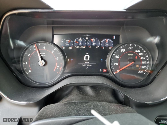 2022 Chevrolet Camaro LT1 with VIN 1G1FF3D73N0114950, listed as a Copart auction lot 71218744 with 36,778 mi miles and Salvage Title. Bid and sale history available at carsss.com. Image 9.