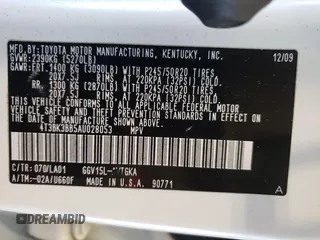 2010 Toyota Venza with VIN 4T3BK3BB5AU028053, listed as a Copart auction lot 52900745 with 121,222 mi miles and Salvage Title. Bid and sale history available at carsss.com. Image 13.
