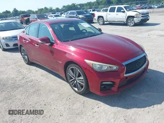 2014 Infiniti Q50 Hybrid Premium with VIN JN1AV7AR3EM701694, listed as a IAAI auction lot 42634282 with 133,612 mi miles and . Bid and sale history available at DreamBid. Image 1.