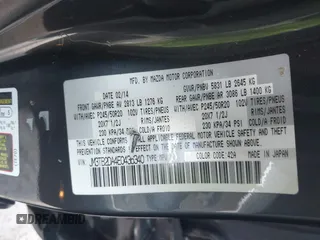2014 Mazda CX-9 Grand Touring with VIN JM3TB2DA4E0436340, listed as a IAAI auction lot 42442249 with 102,856 mi miles and . Bid and sale history available at DreamBid. Image 9.
