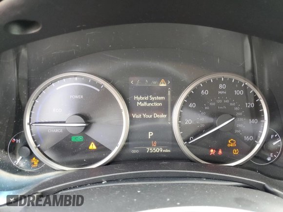2019 Lexus NX 300h with VIN JTJBJRBZ2K2110008, listed as a Copart auction lot 50212735 with 75,509 mi miles and Salvage title. Bid and sale history available at DreamBid. Image 9.