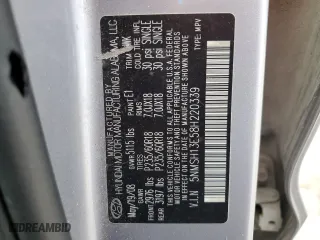2008 Hyundai Santa Fe SE with VIN 5NMSH13E58H220339, listed as a Copart auction lot 50707875 with 215,189 mi miles and Salvage Title. Bid and sale history available at carsss.com. Image 16.