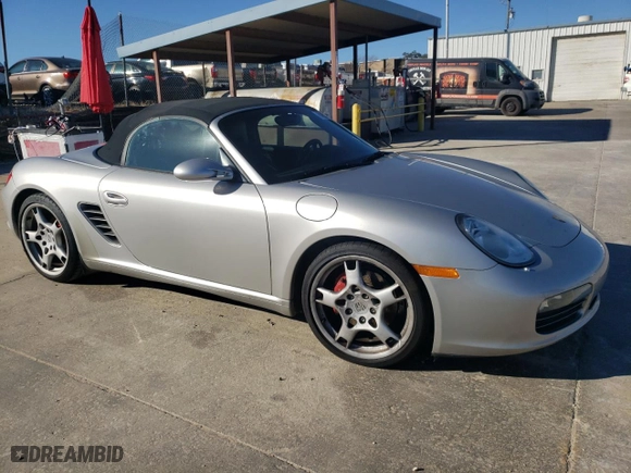 2005 Porsche Boxster S with VIN WP0CB29835U731646, listed as a Copart auction lot 80657904 with 0 mi miles and Salvage Title. Bid and sale history available at carsss.com. Image 4.