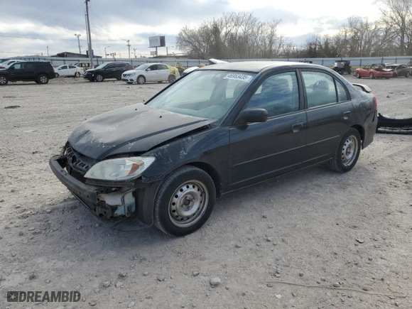 2004 Honda Civic LX with VIN 2HGES15524H619549, listed as a Copart auction lot 46953435 with 222,012 mi miles and Salvage Title. Bid and sale history available at carsss.com. Image 1.