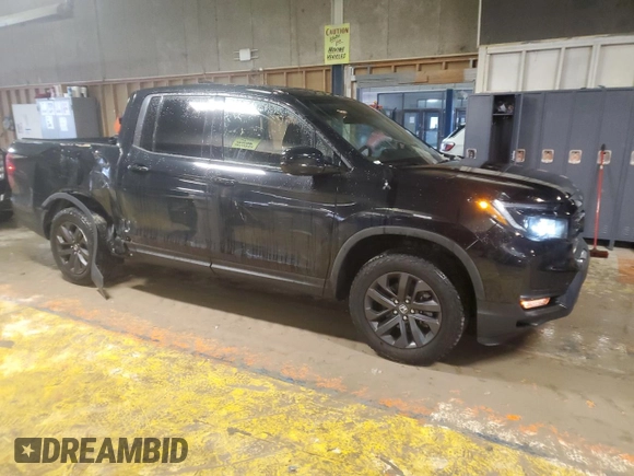 2022 Honda Ridgeline Sport with VIN 5FPYK3F1XNB010405, listed as a Copart auction lot 87934955 with 26,048 mi miles and Salvage title. Bid and sale history available at DreamBid. Image 4.