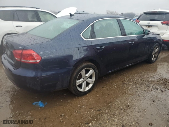 2013 Volkswagen Passat SE w/Sunroof with VIN 1VWBH7A37DC085293, listed as a Copart auction lot 43170875 with 93,816 mi miles and Salvage Title. Bid and sale history available at carsss.com. Image 3.