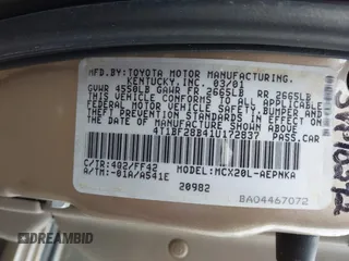 2001 Toyota Avalon XL z VIN 4T1BF28B41U172837, wystawiony jako IAAI lot #42350664 z przebiegiem 150 111 mil mil oraz . Historia ofert i sprzedaży dostępna na DreamBid. Obrazek 9.