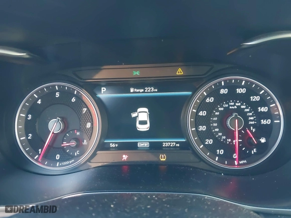 2020 Genesis G70 2.0T with VIN KMTG64LA1LU056066, listed as a IAAI auction lot 41139287 with 23,727 mi miles. Bid and sale history available at carsss.com. Image 7.
