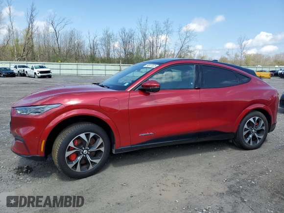 2021 Ford Mustang Mach-E Premium with VIN 3FMTK3SU5MMA08036, listed as a Copart auction lot 54917525 with 45,696 mi miles and Salvage Title. Bid and sale history available at DreamBid. Image 1.