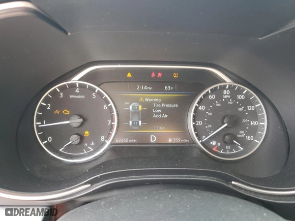 2018 Nissan Maxima S with VIN 1N4AA6AP8JC368075, listed as a Copart auction lot 49630385 with 69,368 mi miles and Salvage Title. Bid and sale history available at carsss.com. Image 9.