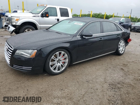 2013 Audi A8 3.0L with VIN WAURGAFD2DN013552, listed as a Copart auction lot 57822075 with 146,315 mi miles and Salvage title. Bid and sale history available at DreamBid. Image 1.