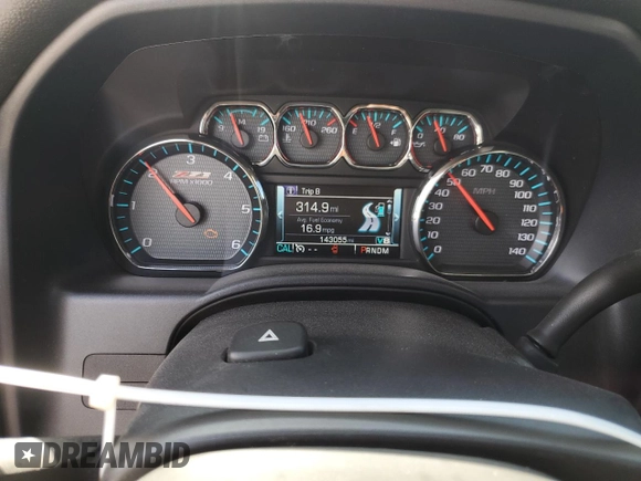 2016 Chevrolet Silverado 1500 LTZ with VIN 3GCUKSEJ3GG191945, listed as a Copart auction lot 71948494 with 143,055 mi miles and Salvage Title. Bid and sale history available at DreamBid. Image 9.