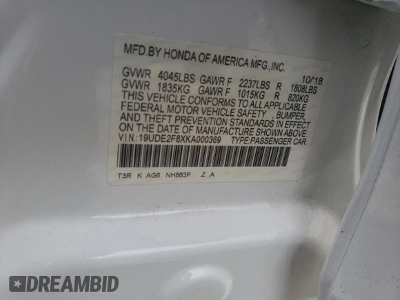 2019 Acura ILX Premium z VIN 19UDE2F8XKA000369, wystawiony jako Copart lot #43128315 z przebiegiem 43 503 mil mil oraz Szkoda całkowita • Salvage title. Historia ofert i sprzedaży dostępna na DreamBid. Obrazek 13.