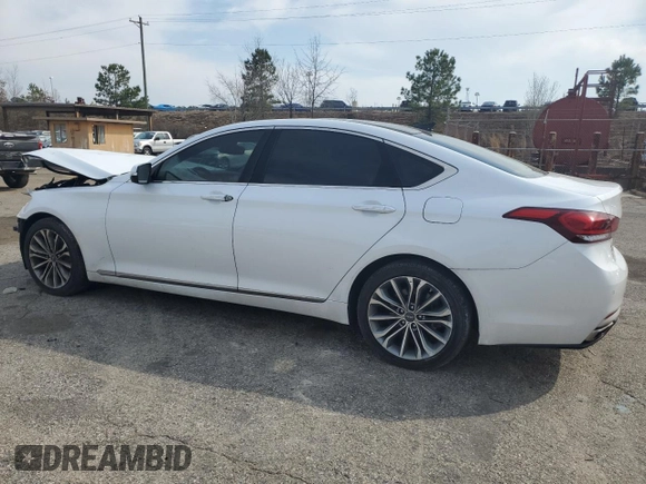 2017 Genesis G80 3.8L z VIN KMHGN4JE5HU192694, wystawiony jako Copart lot #48875045 z przebiegiem 141 416 mil mil oraz Szkody całkowita. Historia ofert i sprzedaży dostępna na DreamBid. Obrazek 2.
