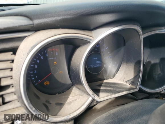 2014 Kia Optima LX with VIN KNAGM4A75E5495941, listed as a Copart auction lot 47105425 with 116,297 mi miles and Salvage title. Bid and sale history available at DreamBid. Image 9.