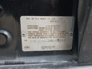 2004 Subaru Impreza WRX Special Sports z VIN JF1GG29664G807199, wystawiony jako IAAI lot #42126897 z przebiegiem 191 564 mil mil oraz . Historia ofert i sprzedaży dostępna na DreamBid. Obrazek 9.