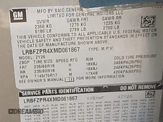 2021 Buick Envision Essence with VIN LRBFZPR4XMD061867, listed as a IAAI auction lot 41282053 with 44,966 mi miles and . Bid and sale history available at DreamBid. Image 9.