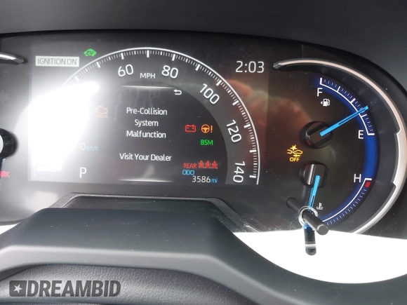 2025 Toyota RAV4 Hybrid XLE Premium z VIN JTMB6RFV5SD157761, wystawiony jako IAAI lot #42261188 z przebiegiem 3 586 mil mil oraz . Historia ofert i sprzedaży dostępna na DreamBid. Obrazek 16.