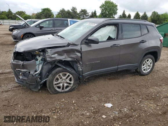 2018 Jeep Compass Sport с VIN 3C4NJDABXJT320991, выставлен на аукционе Copart как лот 58639125 с пробегом Не указан миль и Списание • Salvage title. История ставок и продаж доступна на DreamBid. Изображение 1.