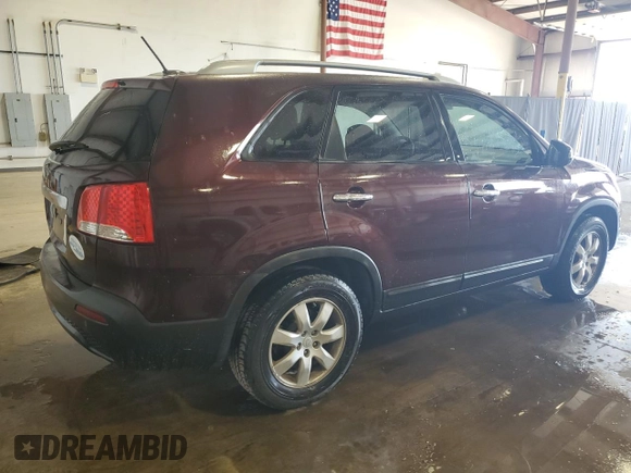 2011 Kia Sorento LX with VIN 5XYKT4A12BG017295, listed as a Copart auction lot 54322535 with 165,784 mi miles and Salvage Title. Bid and sale history available at carsss.com. Image 3.