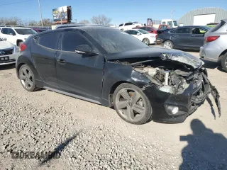 2015 Hyundai Veloster Turbo with VIN KMHTC6AE7FU221285, listed as a Copart auction lot 81598924 with 93,153 mi miles and Salvage title. Bid and sale history available at DreamBid. Image 4.