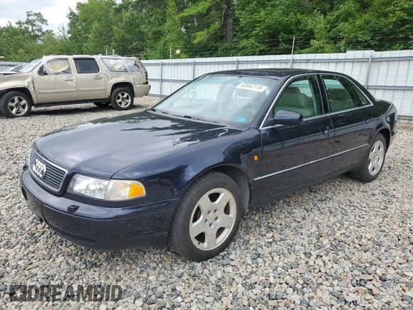 1999 Audi A8 with VIN WAUBG34D3XN003777, listed as a Copart auction lot 63842115 with 110,102 mi miles and Clean title. Bid and sale history available at DreamBid. Image 1.