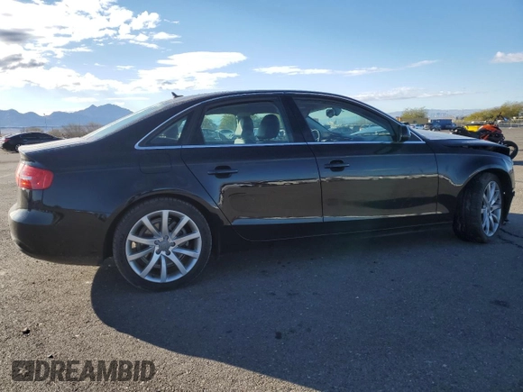 2013 Audi A4 Premium Plus with VIN WAUFFAFL3DN047030, listed as a Copart auction lot 80954034 with 0 mi miles and Salvage Title. Bid and sale history available at carsss.com. Image 3.