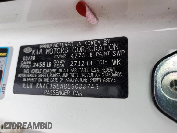2020 Kia Stinger GT-Line with VIN KNAE15LA8L6083745, listed as a Copart auction lot 86172654 with 24,135 mi miles and Salvage Title. Bid and sale history available at carsss.com. Image 12.
