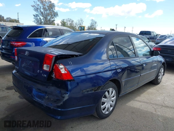 2004 Honda Civic LX with VIN 2HGES16594H583955, listed as a IAAI auction lot 41939041 with 204,308 mi miles. Bid and sale history available at carsss.com. Image 4.
