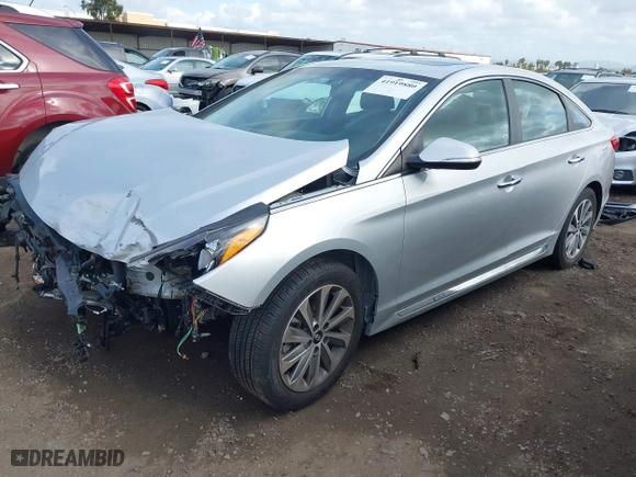 2016 Hyundai Sonata 2.4L Sport with VIN 5NPE34AF8GH430668, listed as a IAAI auction lot 41919880 with 66,176 mi miles. Bid and sale history available at carsss.com. Image 18.