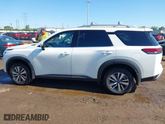 2023 Nissan Pathfinder SL with VIN 5N1DR3CCXPC273840, listed as a IAAI auction lot 42337002 with 34,963 mi miles and . Bid and sale history available at DreamBid. Image 14.