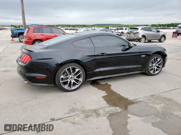 2016 Ford Mustang GT with VIN 1FA6P8CF0G5211268, listed as a Copart auction lot 51576595 with 34,118 mi miles and Salvage title. Bid and sale history available at DreamBid. Image 3.